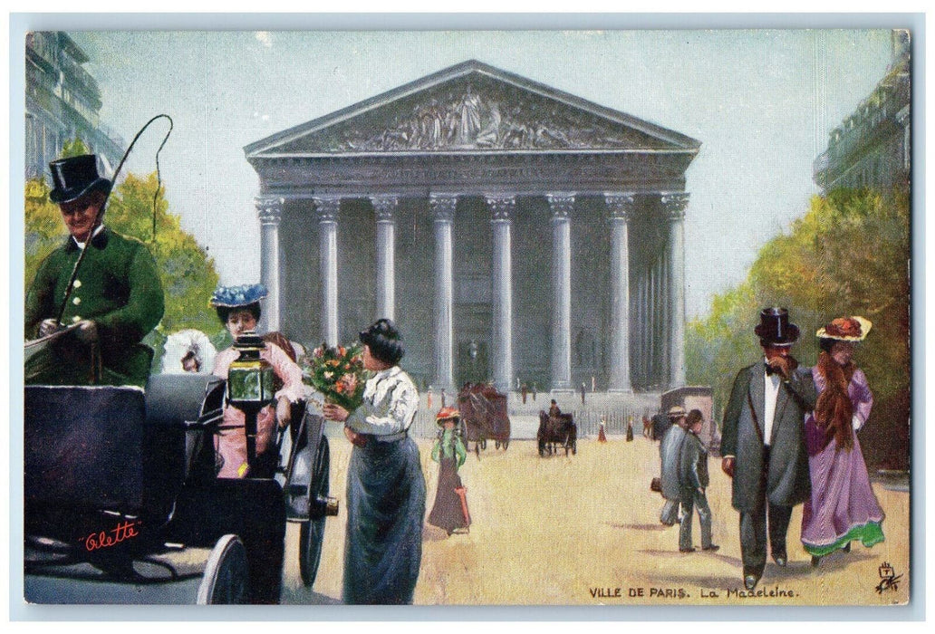 c1910 La Madeleine Ville De Paris France Oilette Tuck Art Antique Postcard