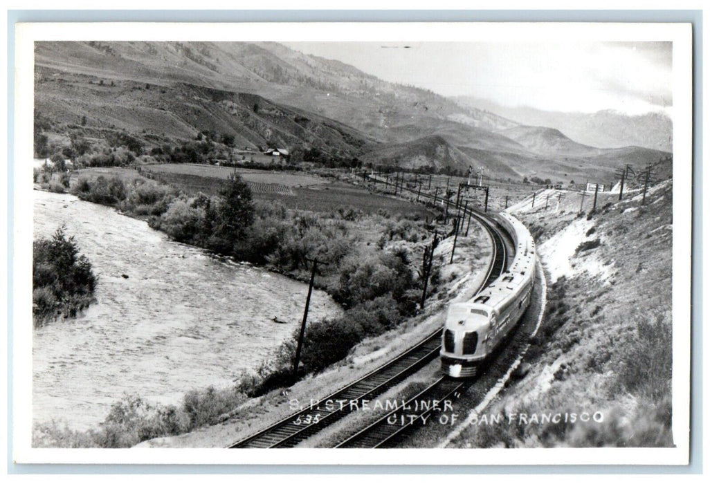 c1950's SP Streamliner Railroad City Of San Francisco CA RPPC Photo Postcard