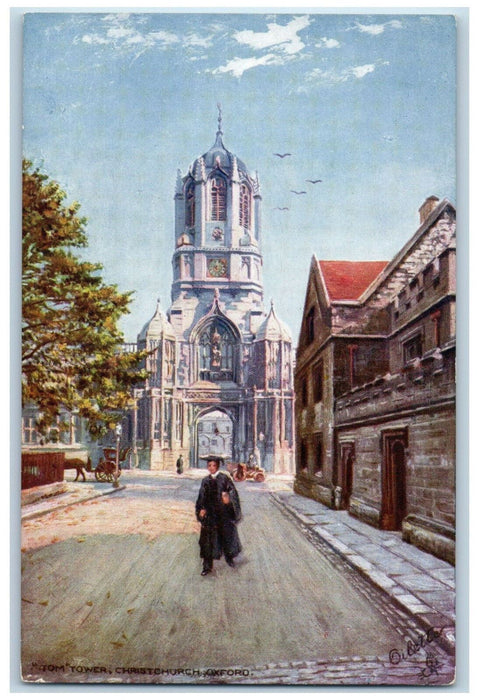 c1910 Tom Tower Christ Church Oxford England Oilette Tuck Art Postcard