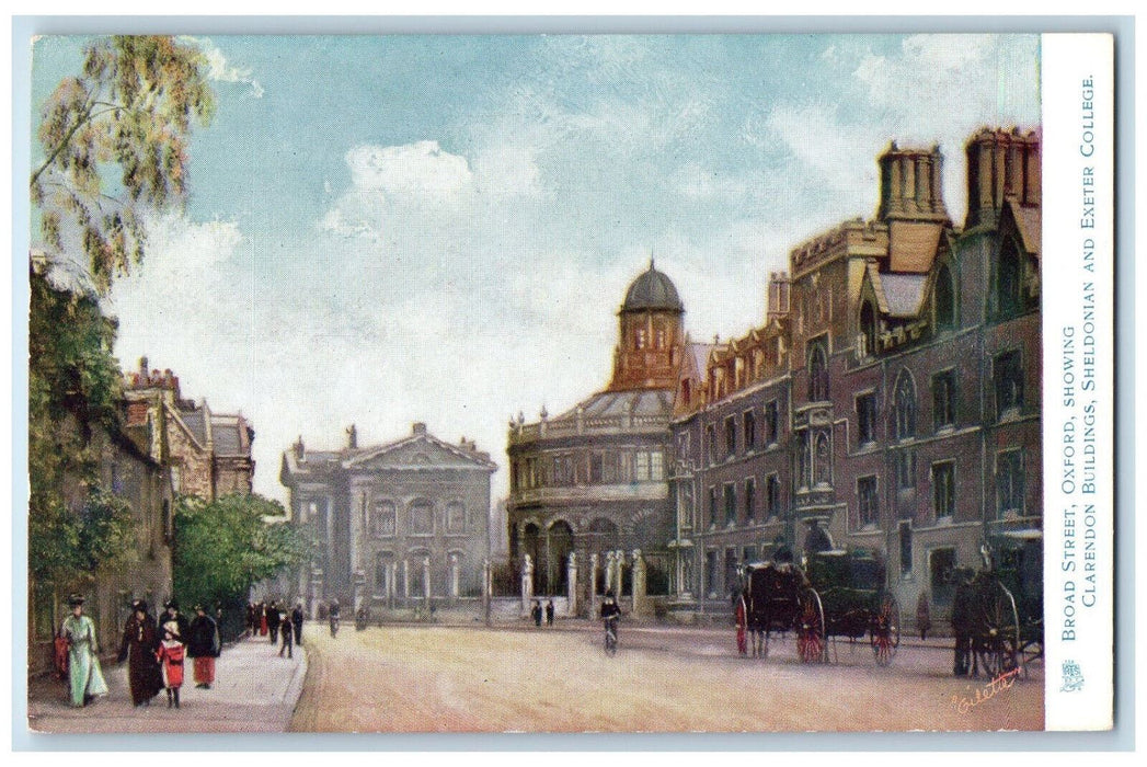 c1910 Clarendon Building Sheldon Exeter College Oxford Oilette Tuck Art Postcard