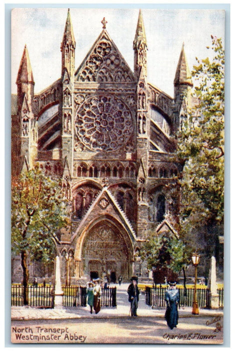 c1910 North Transept Westminster Abbey England Oilette Tuck Art Postcard