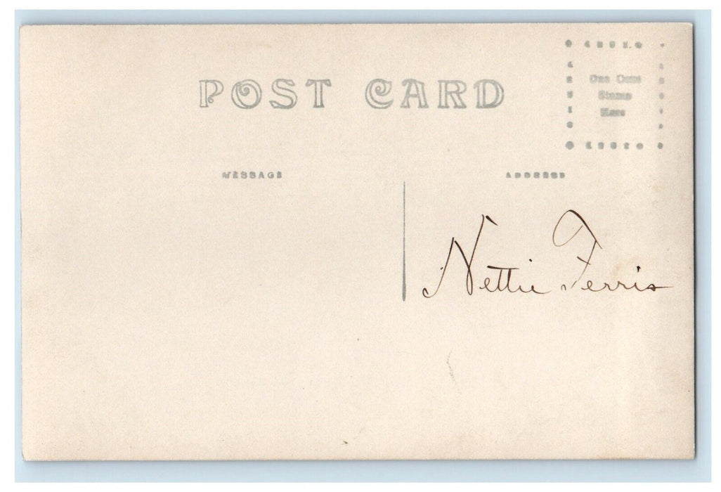 c1910's View Of Main Street Corner Shop Business RPPC Unposted Photo Postcard