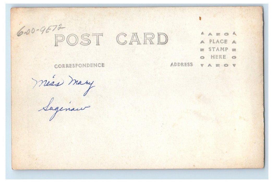 c1920's "Miss Mary" Teacher School Students Girls Saginaw MI RPPC Photo Postcard