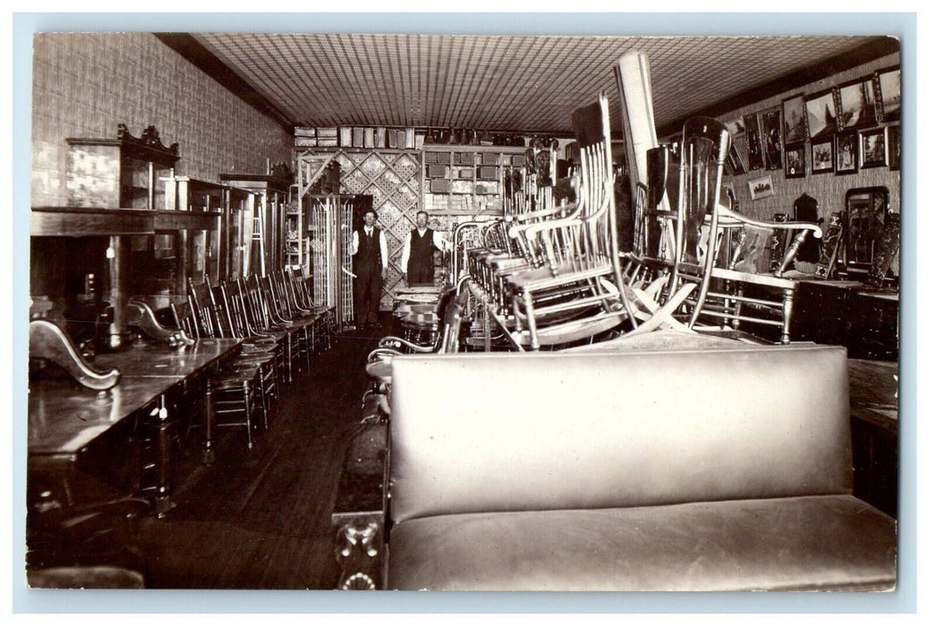 c1910's Interior Rocking Chair Woodwork Business RPPC Posted Photo Postcard