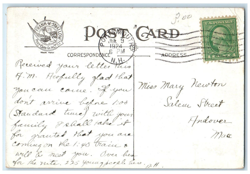 1924 Gossport Church Star Island Isles Shoals Bell Tower Portsmouth NH Postcard