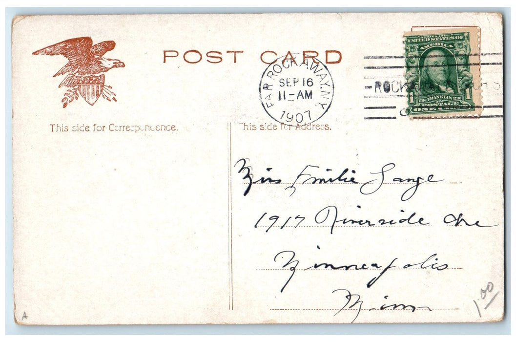 1907 The Tent City Dirty Path Restaurant Rockaway Beach New York NY Postcard