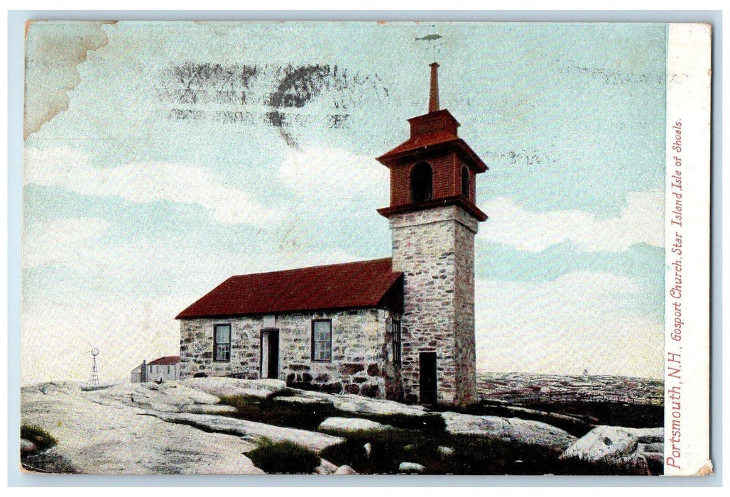1907 Gosport Church Star Island Shoals View Portsmouth New Hampshire NH Postcard