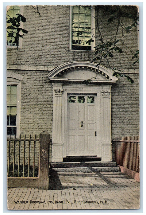 1913 Warner Doorway Steps Stone Entrance Portsmouth New Hampshire NH Postcard