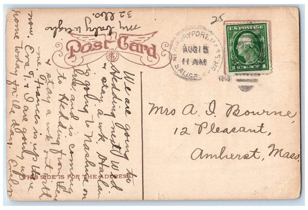 1913 High School Building Campus Dirt Road Portsmouth New Hampshire NH Postcard