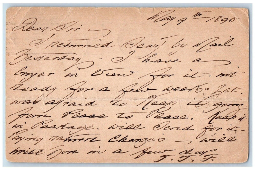 1895 Letter Portland Maine ME, Buffalo New York NY Posted Antique Postcard