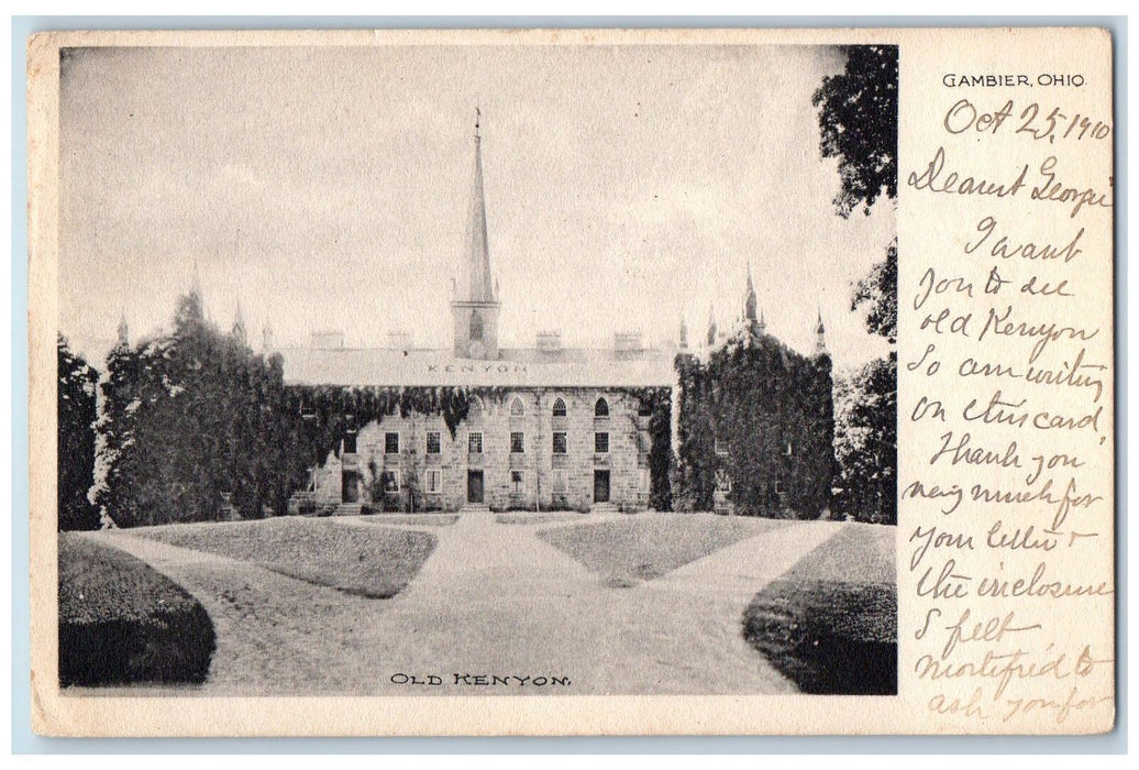 c1920's Old Kenyon View Cross Tower Dirt Cross Road Gambier Ohio OH Postcard