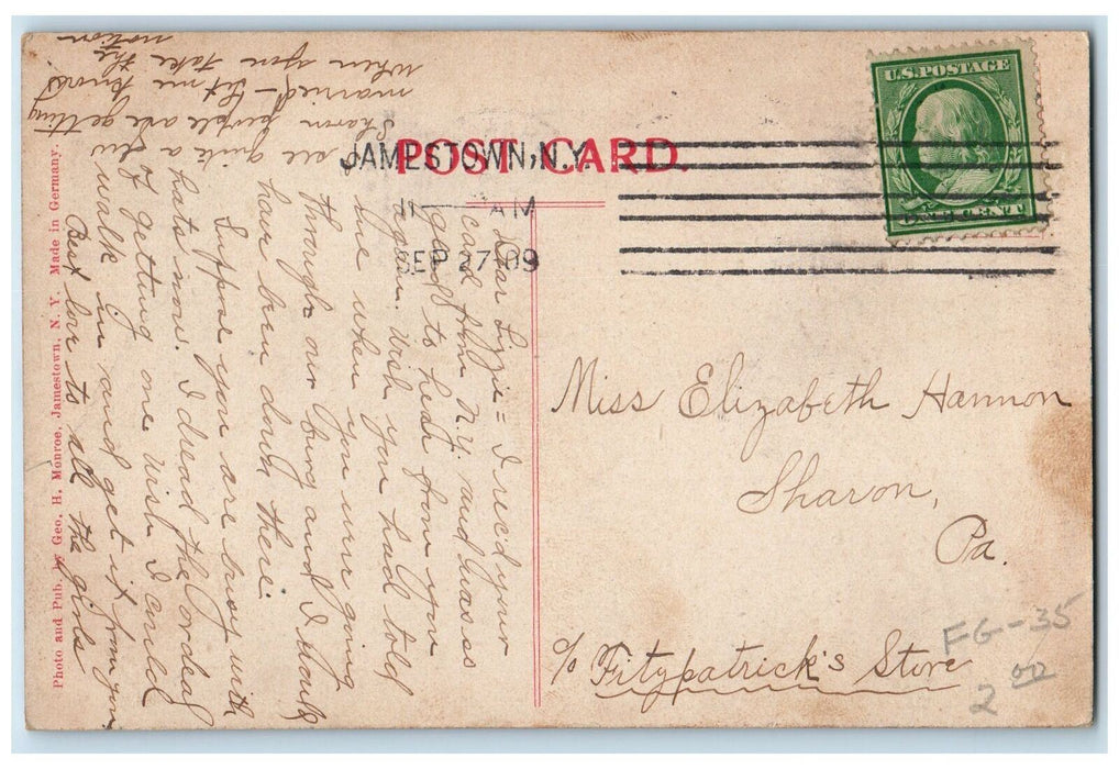 1909 Maple Springs South Shore Drive Tourist Trees Chautauqua Lake NY Postcard