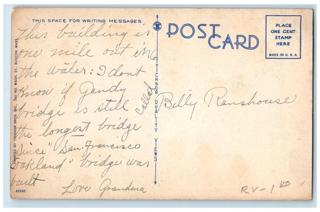 c1950's Million Dollar Pier Rail Classic Cars St Petersburg Florida FL Postcard