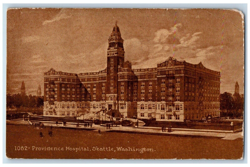 1912 Providence Hospital Building Seattle Washington WA Posted Antique Postcard