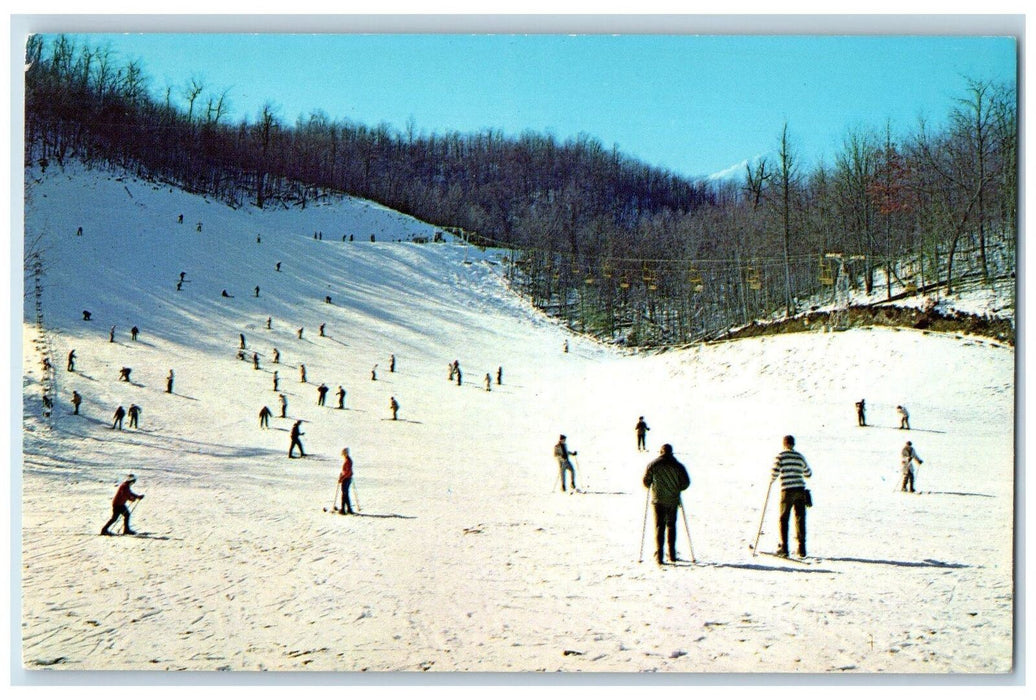 The Beginner Intermediate Ski Slope At Gatlinburg Tennessee TN Vintage Postcard