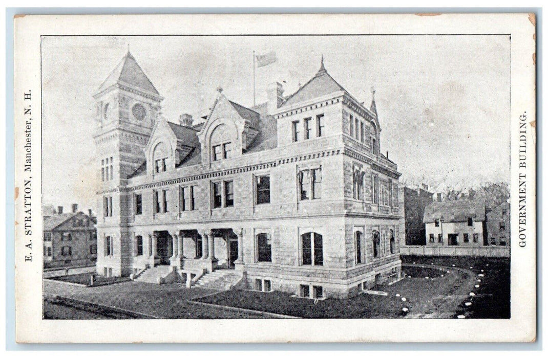 c1905 E. A. Stratton Government Building Manchester New Hampshire NH Postcard