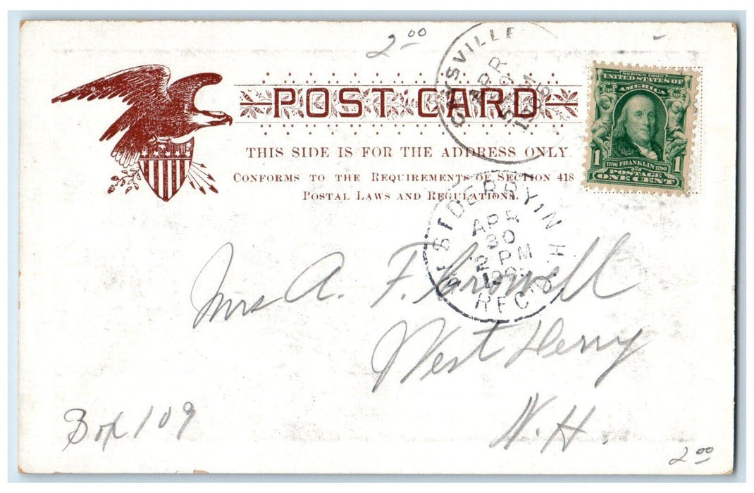 c1905 E. A. Stratton Government Building Manchester New Hampshire NH Postcard