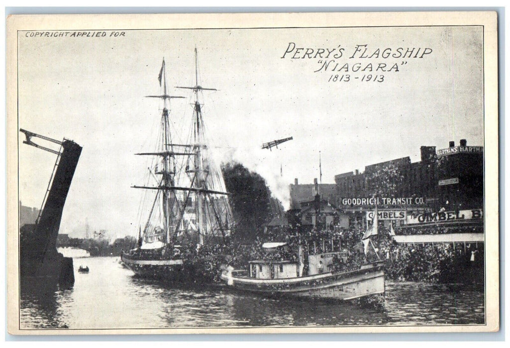 c1910's Perry's Flag Ship Niagara Buffalo NY, Goodrich Transmit Co. Postcard