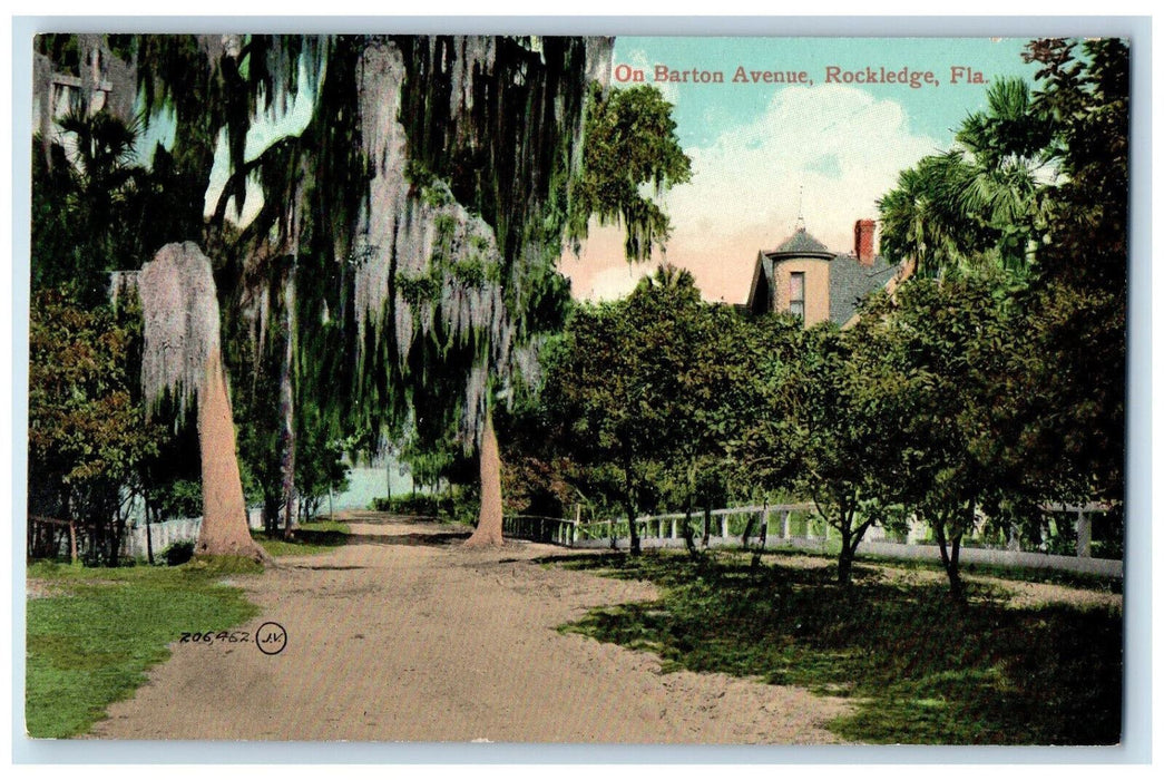 c1910 On Barton Avenue Rockledge Florida FL Unposted Antique Postcard