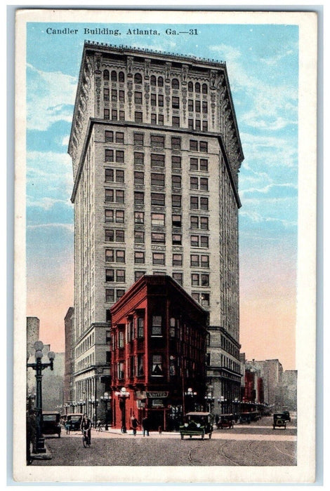 c1910's Candler Building Car Street View Atlanta Georgia GA Antique Postcard