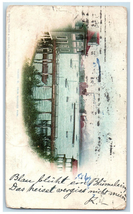 1900 Fleet of Boats From Riverside Park Toledo Ohio OH Posted Postcard