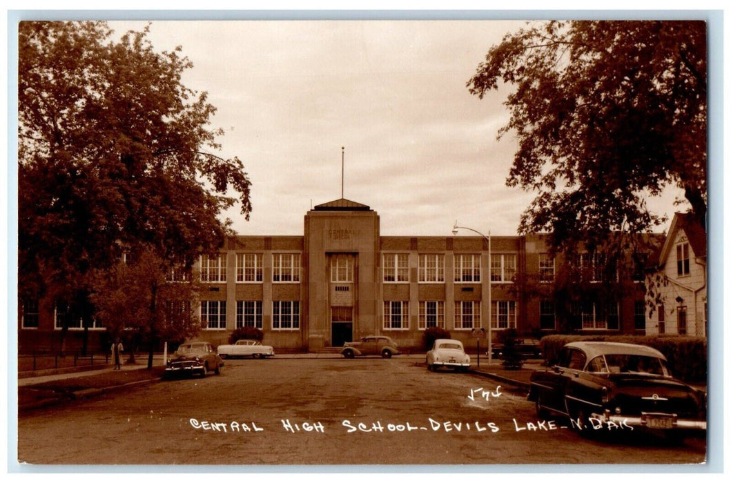 Central High School Devils Lake North Dakota ND Vintage RPPC Photo Postcard