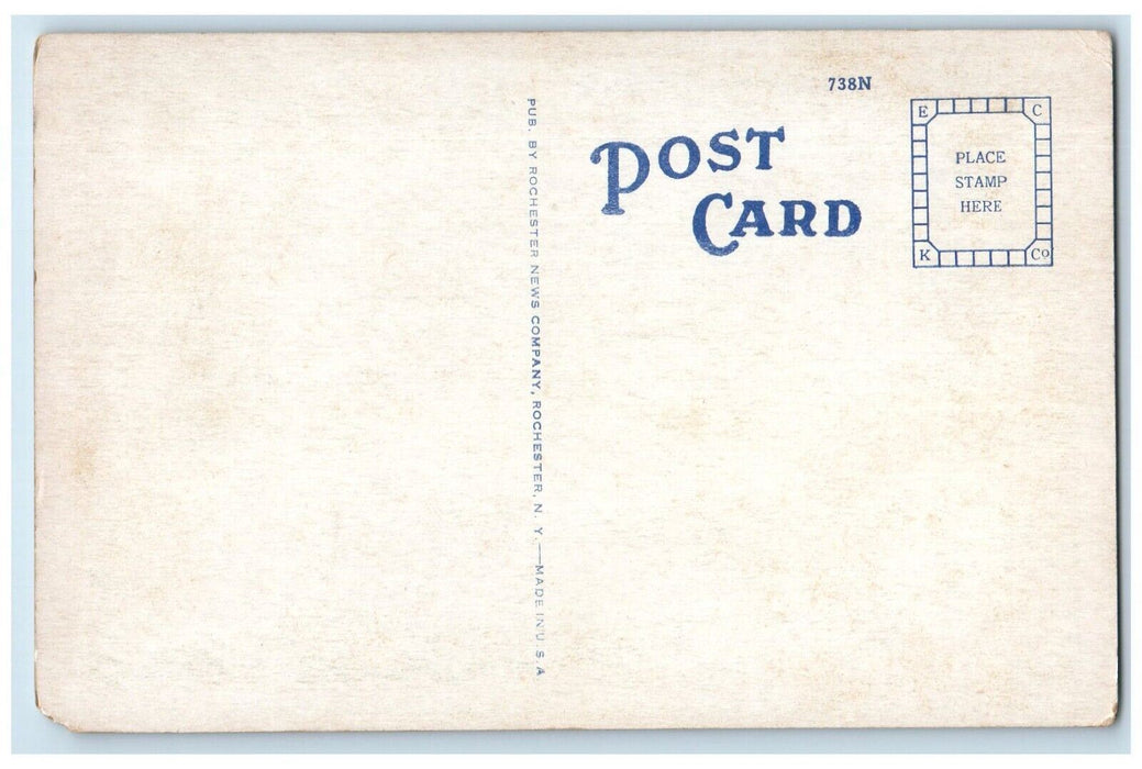 c1940 Monument Schiller Poet Freedom Justice Anderson Park Rochester NY Postcard