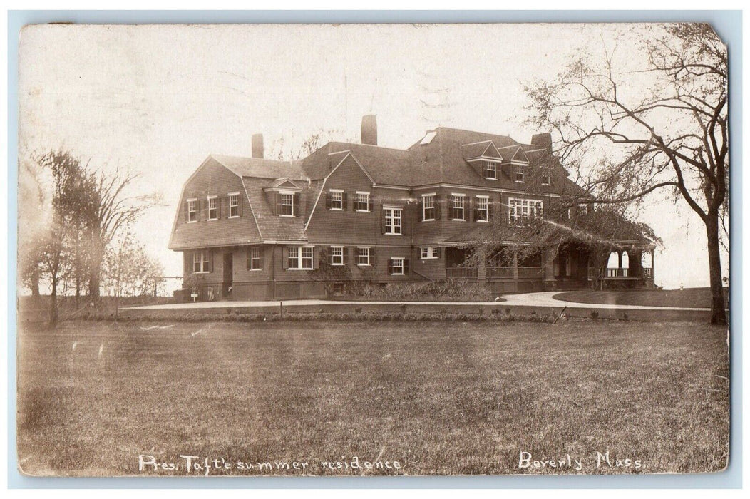 1911 Pres. Tafts Summer Residence Beverly Massachusetts MA RPPC Photo Postcard