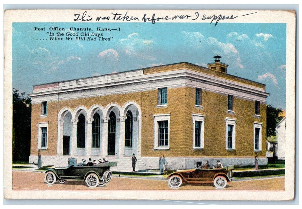 1948 Post Office Good Old Days Classic Cars Chanute Kansas KS Vintage Postcard