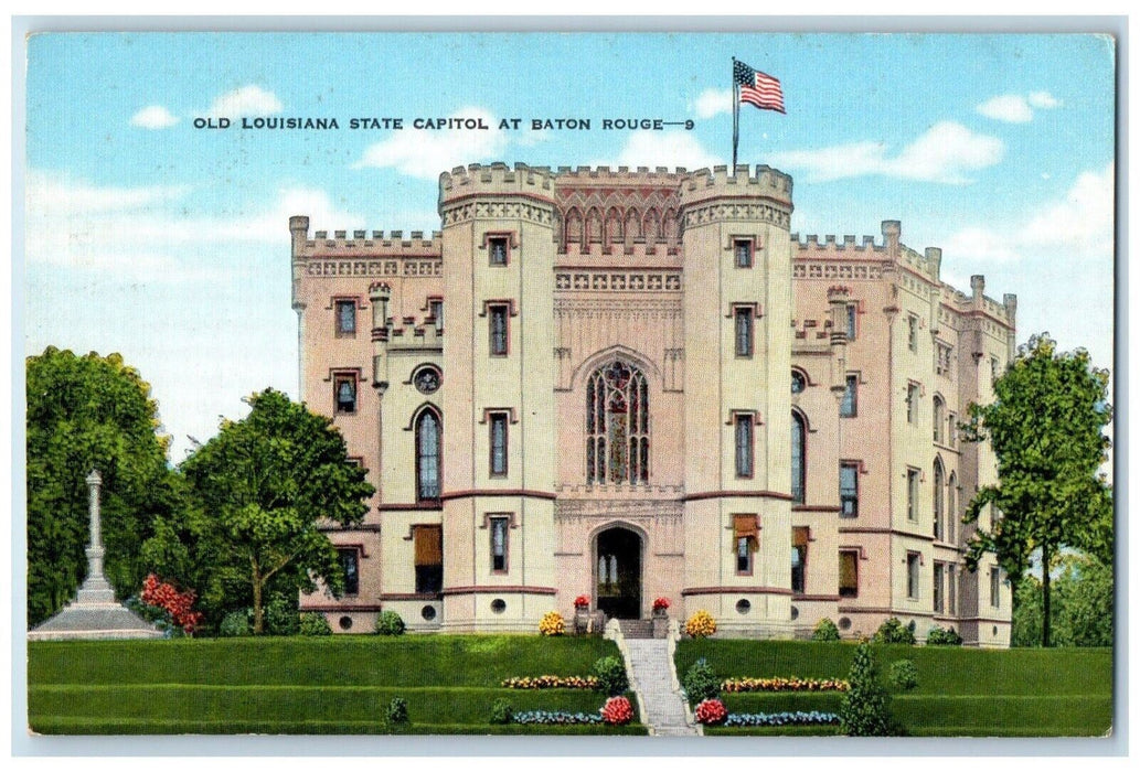 c1940 Old Louisiana State Capitol Baton Rouge Gothic Architecture Civil Postcard