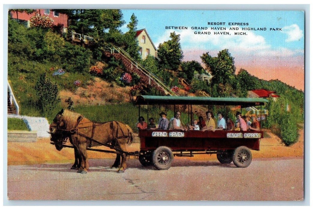 1948 Resort Express Grand Haven Highland Park Grand Haven Michigan MI Postcard