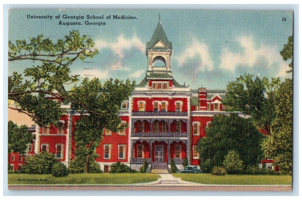 1948 University Georgia School Medicine Exterior Street Augusta Georgia Postcard