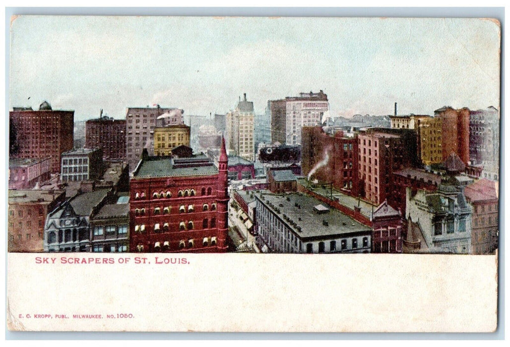 c1905 Birds Eye View Sky Scrapers St Louis Missouri MO Vintage Antique Postcard