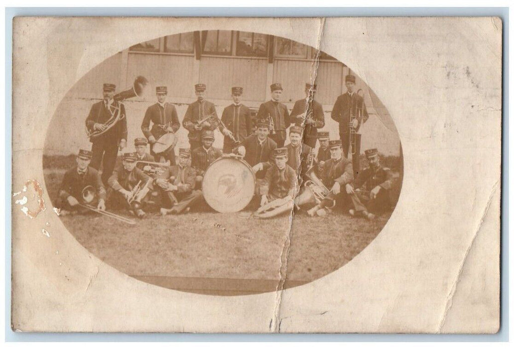 c1905 Black Americana Band Instruments Harpers Ferry WV RPPC Photo Postcard