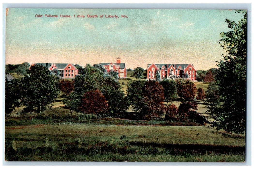 c1910 Overlooking View Odd Fellows Home South Liberty Missouri Antique Postcard