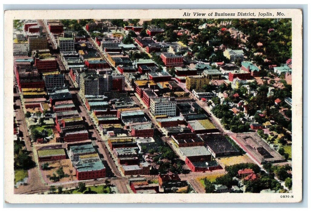 1946 Air View Business District Joplin Missouri MO Commerce Oklahoma OK Postcard