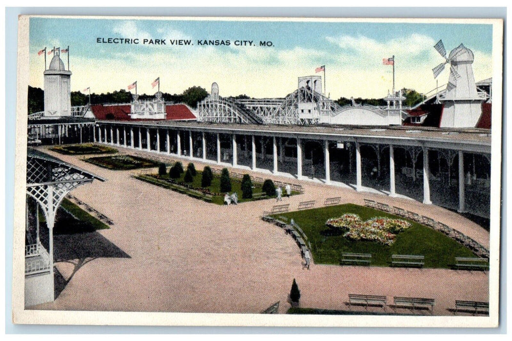 c1910 Aerial View Electric Park View Kansas City Missouri MO Antique Postcard