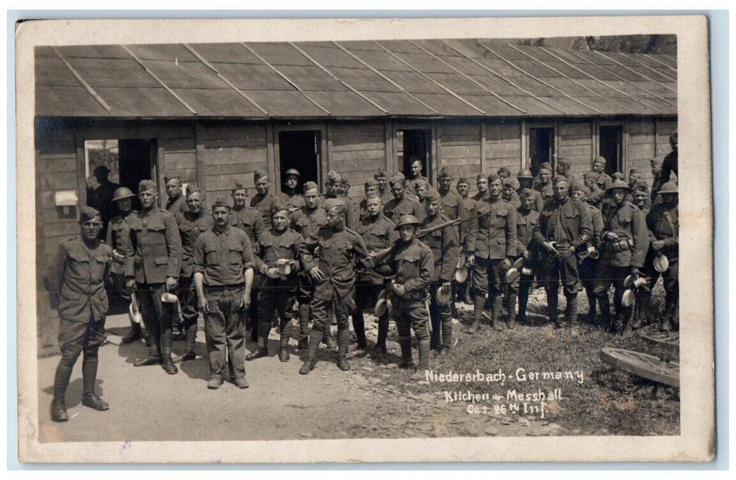 c1920's US Army Kitchen Mess Hall Niederarbach Germany RPPC Photo Postcard