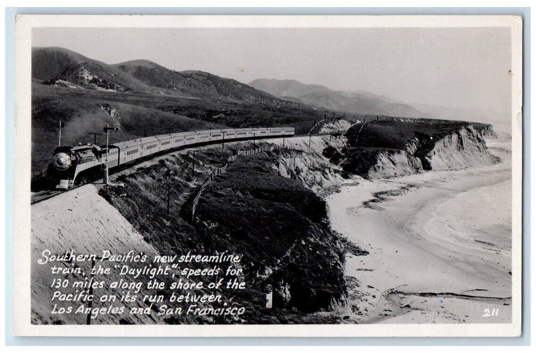 c1930's South Pacific Railroad Train Daylight California CA RPPC Photo Postcard