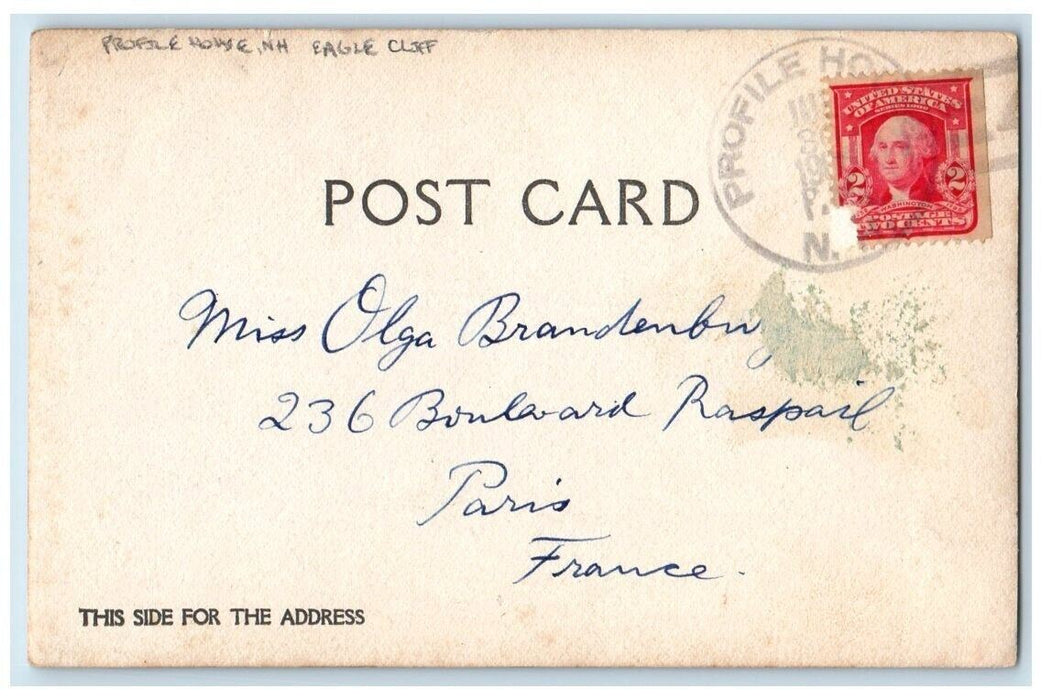 1905 Eagle Cliff Forest View Profile House New Hampshire NH RPPC Photo Postcard