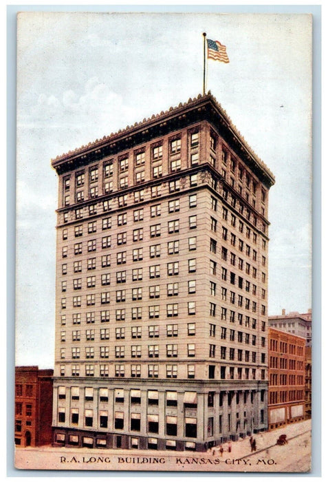 1908 RA Long Building Street Kansas City Missouri MO Antique Vintage NY Postcard