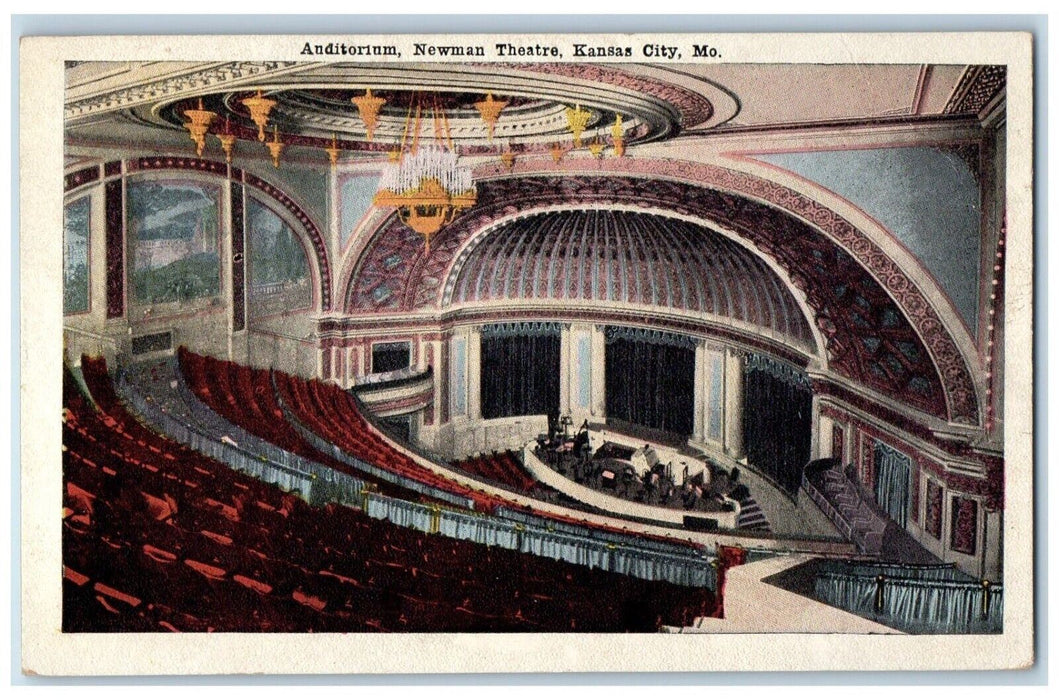 c1910 Interior View Auditorium Newman Theatre Kansas City Missouri MO Postcard