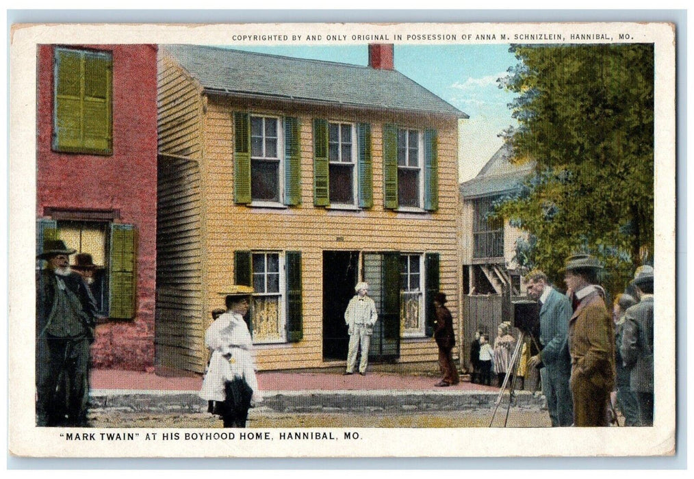 c1920 Mark Twain His Boyhood Home House Building Hannibal Missouri MO Postcard