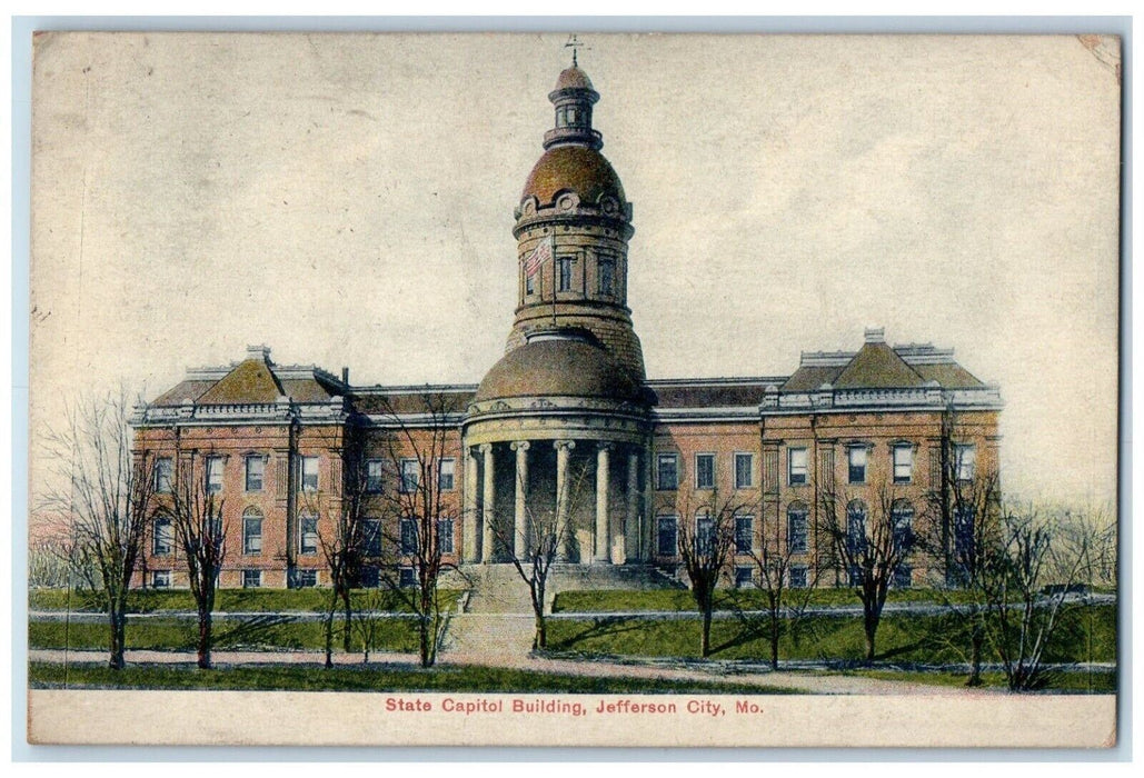 c1910 Exterior View State Capitol Building Jefferson City Missouri MO Postcard