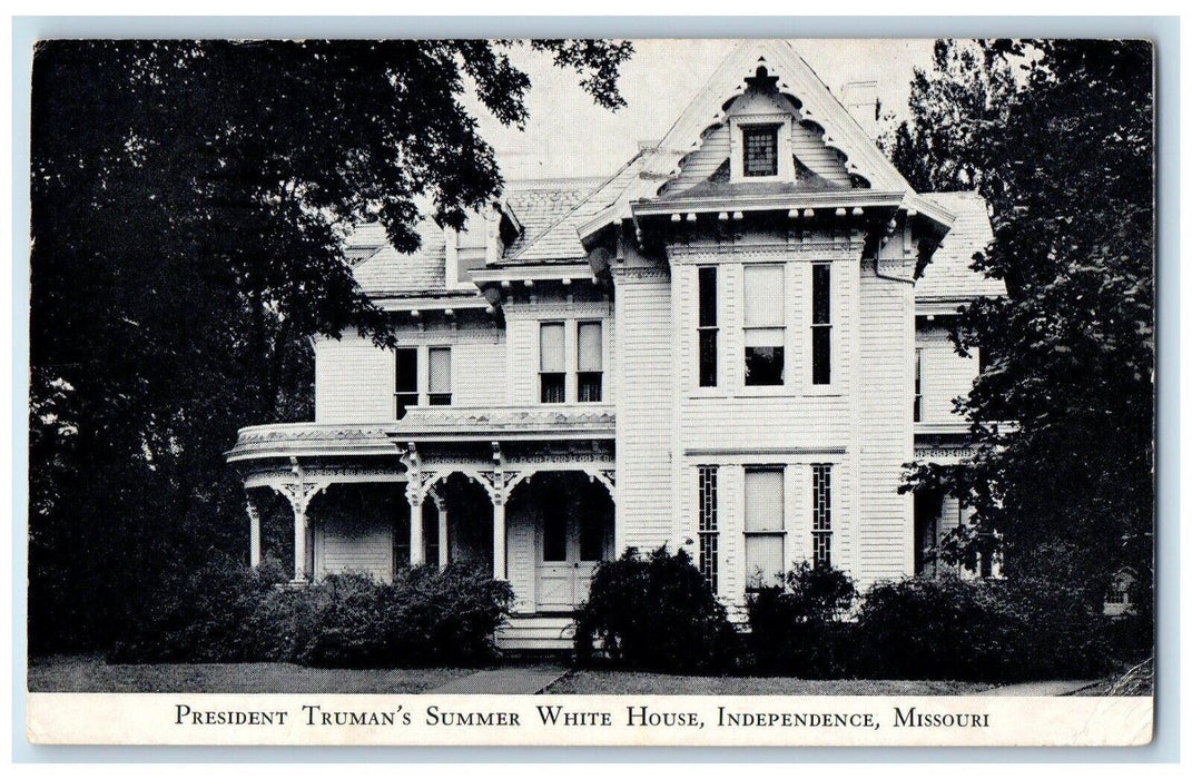 1945 President Truman Summer White House Independence Missouri Vintage Postcard