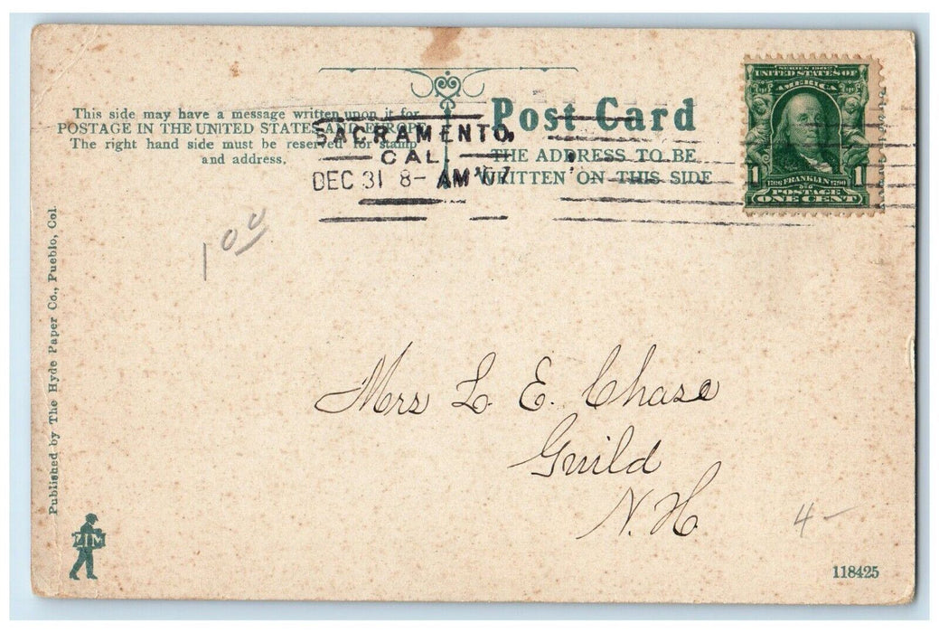 c1905 Arkansas River Bridges Dividing North South Pueblo Colorado CO Postcard