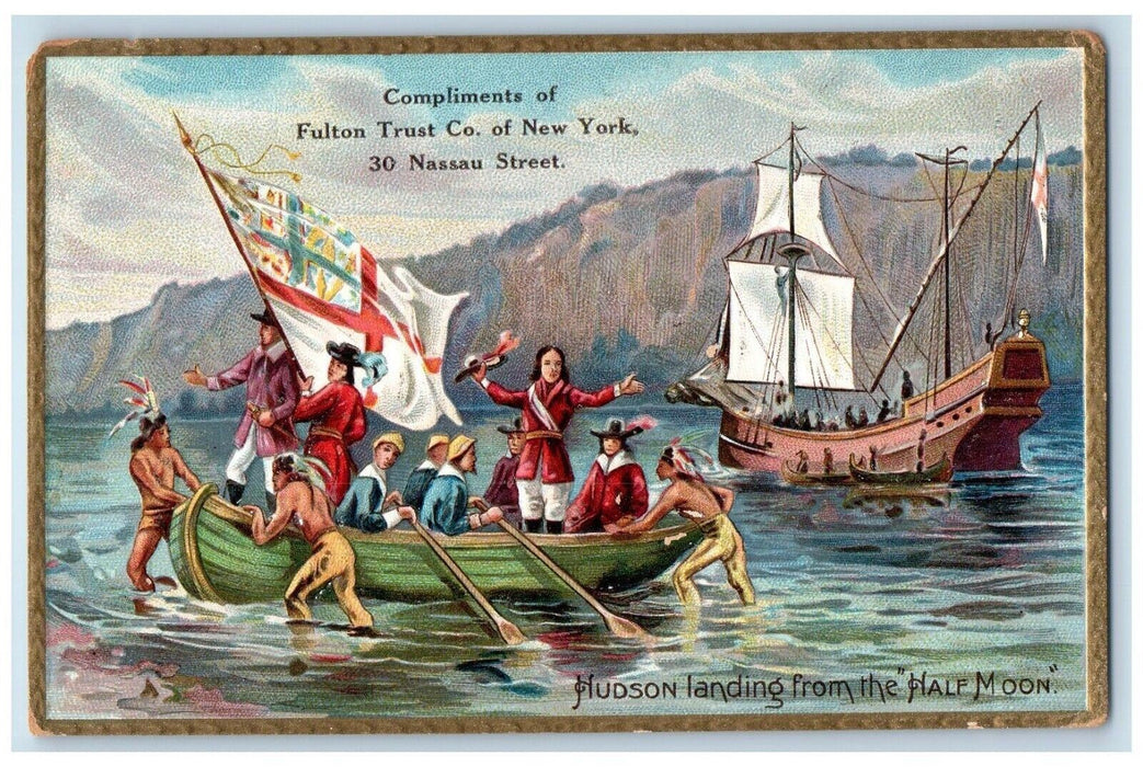 c1910's Hudson Landing From The Half Moon Boat Embossed Antique Tuck's Postcard