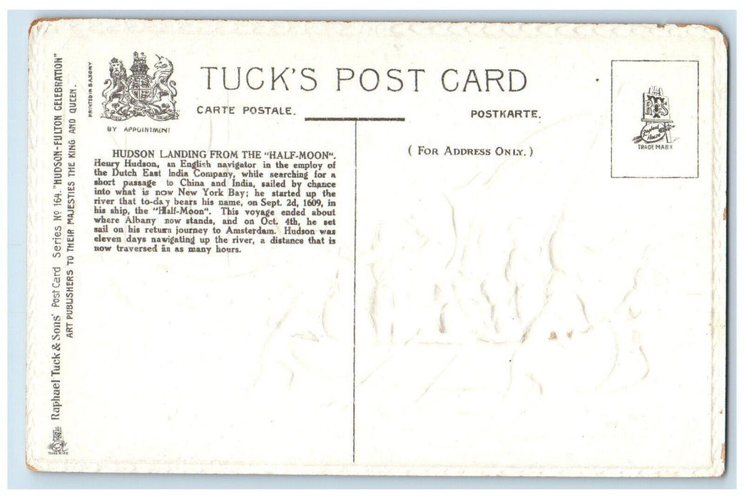 c1910's Hudson Landing From The Half Moon Boat Embossed Antique Tuck's Postcard