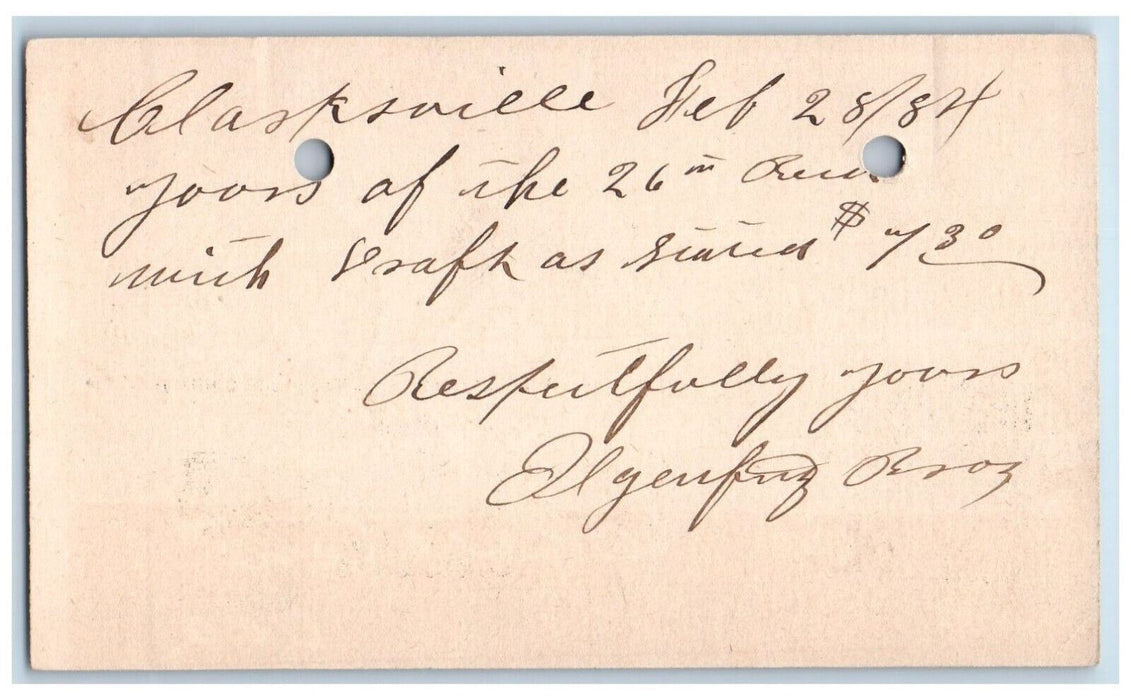 1884 Lumber Order Clarksville Iowa IA Clinton IA Antique Posted Postal Card