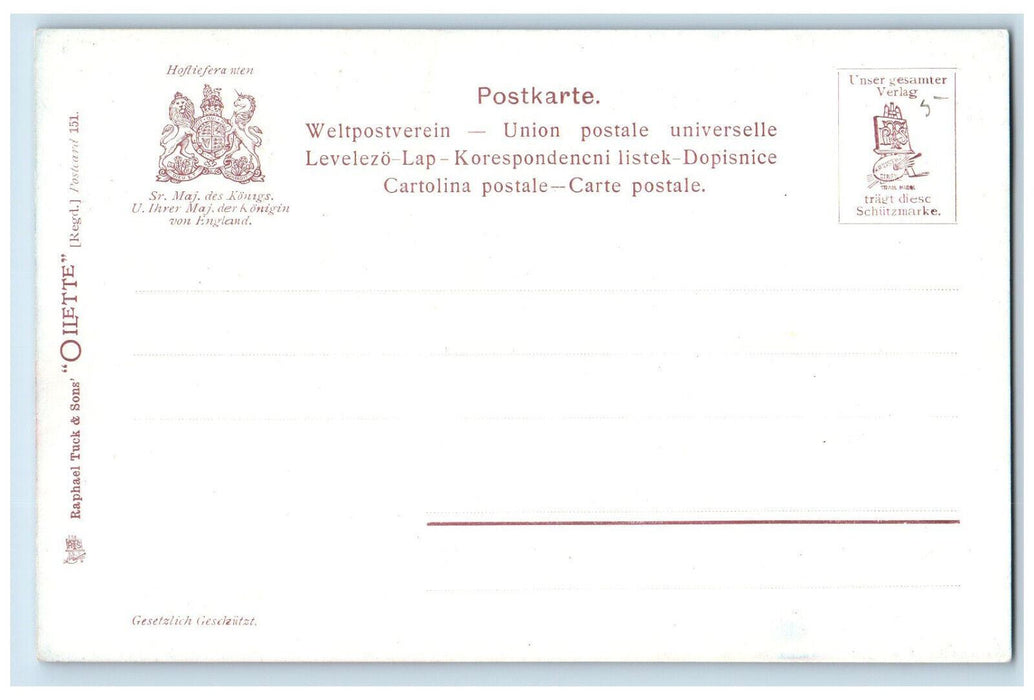 c1905 Sacred Bridge at Nikko Japan Oilette Tuck Art Antique Postcard